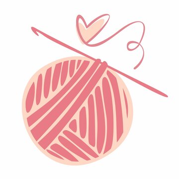 Heart made of yarn